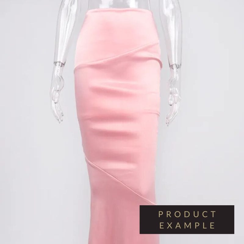 High Waist Satin Bodycon Maxi Skirt - Dusty Pink - Fashionpara