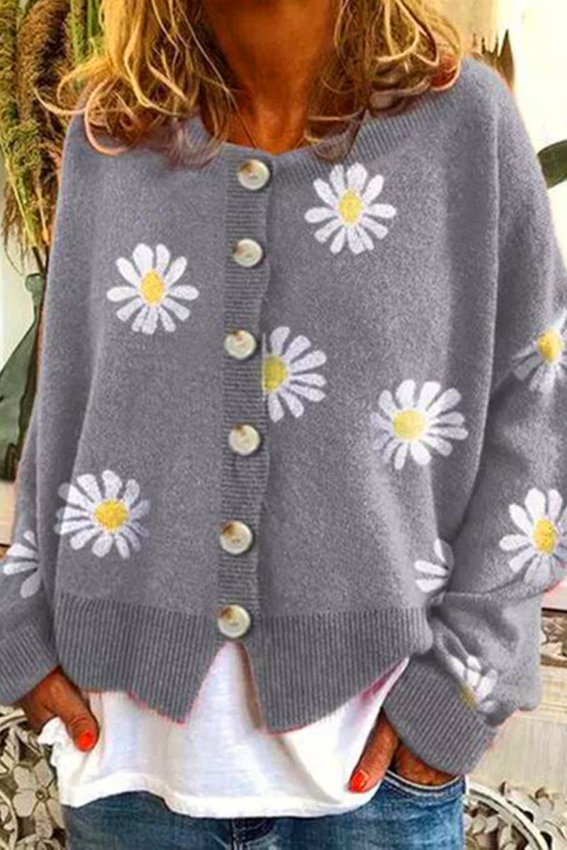 Lovely Daisy Embroidery Cardigan