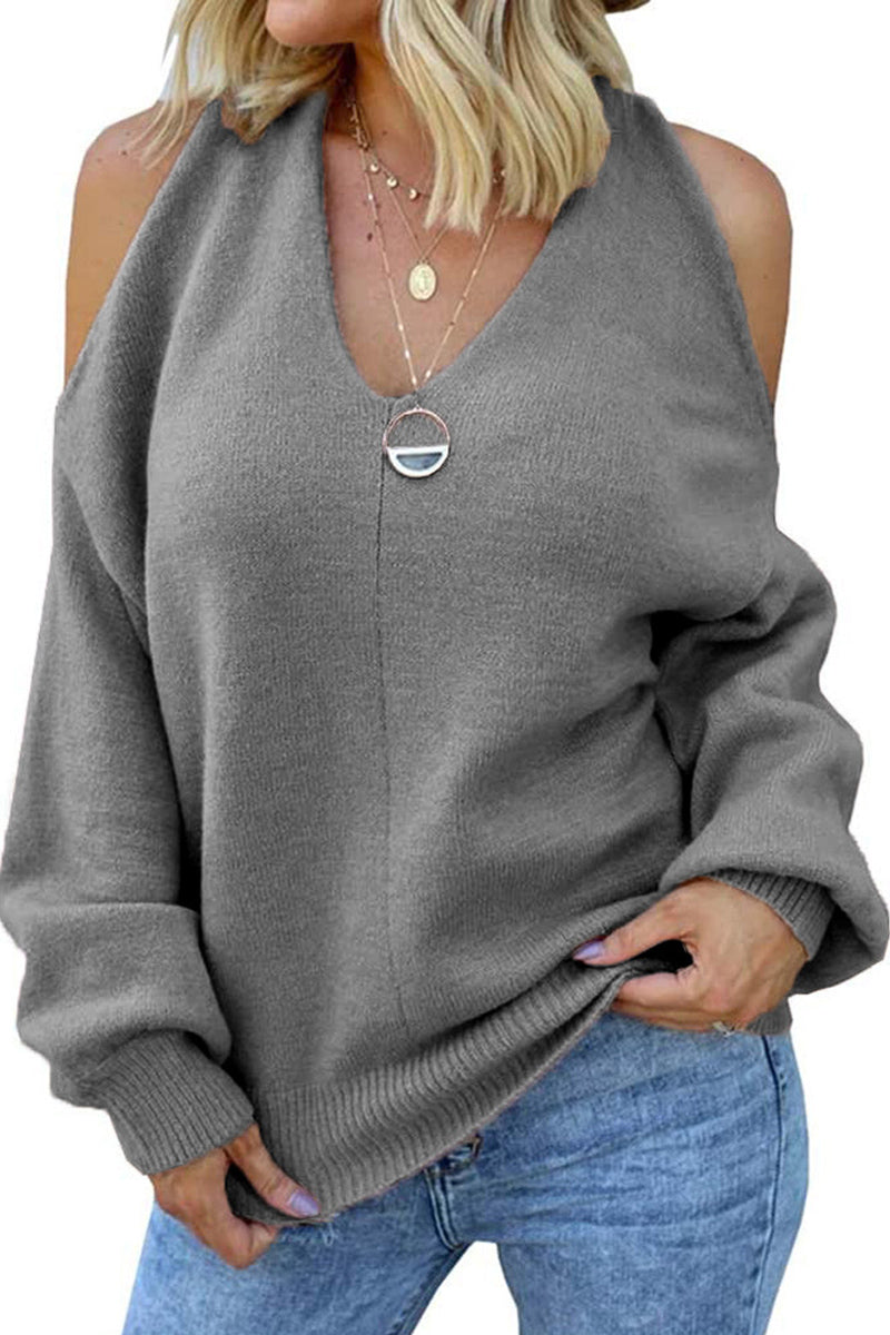 Dew Shoulder Design Sweater(4 Colors)