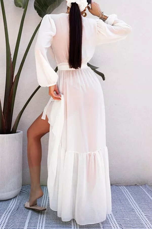 Ocean Mist High Low Maxi Cover Up Dress - Fashionpara