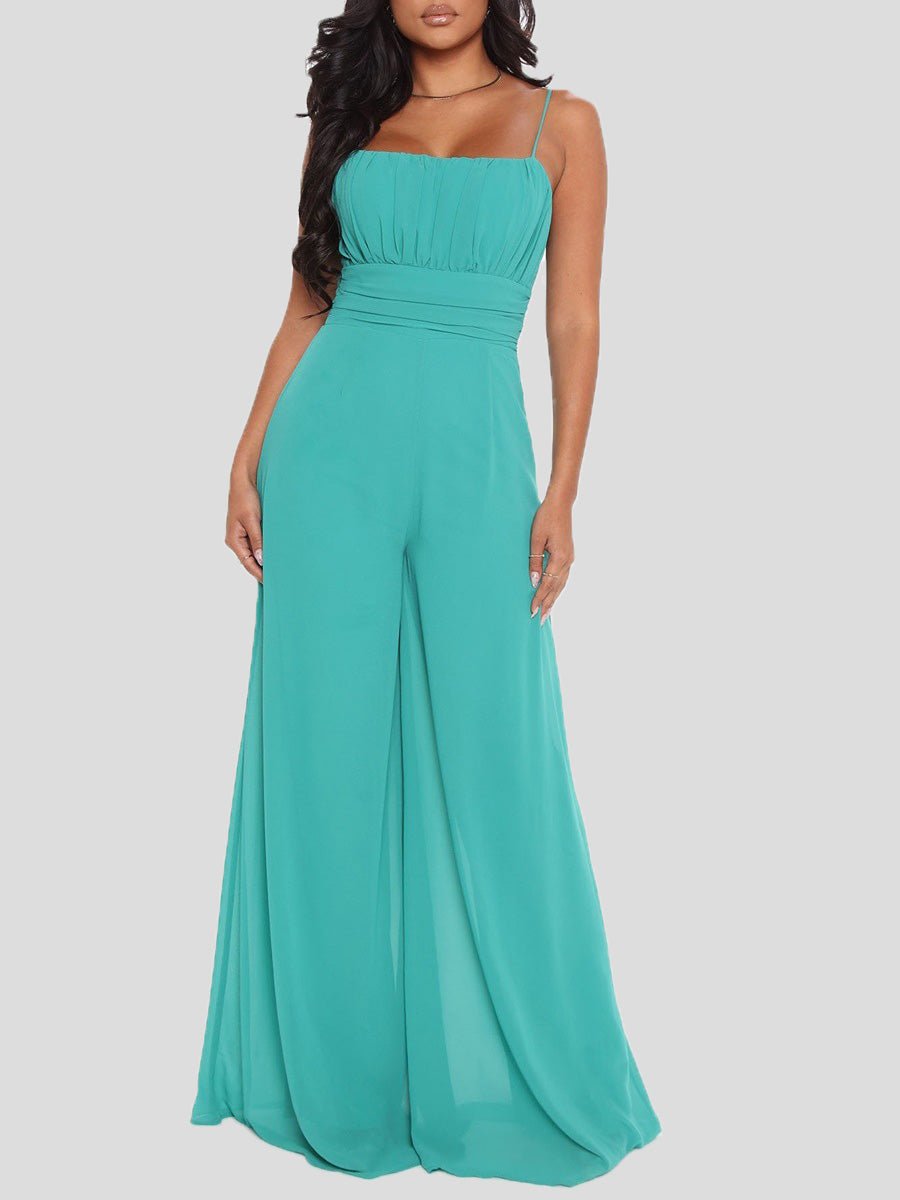 Sling Bare Back Wide-Leg Jumpsuit - Fashionpara