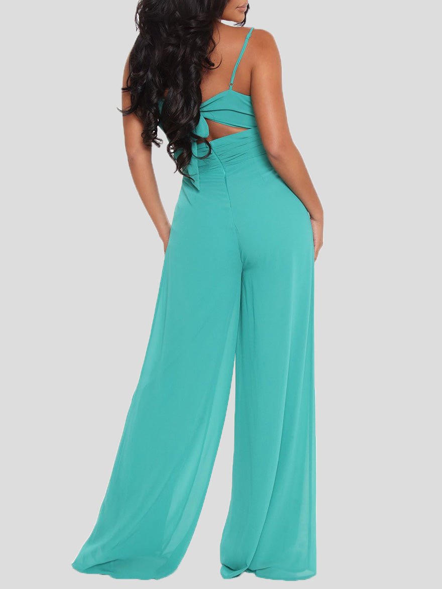 Sling Bare Back Wide-Leg Jumpsuit - Fashionpara